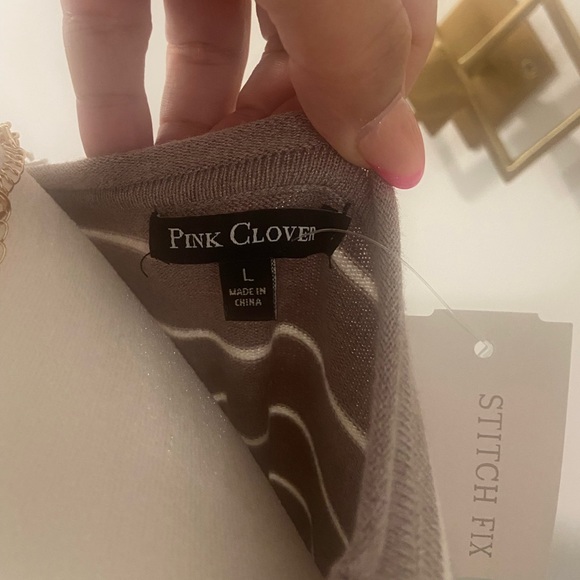 NWT. Pink Clover 3/4 sleeve light weight sweater. Large. Stitch fix exclusive. - Picture 2 of 4